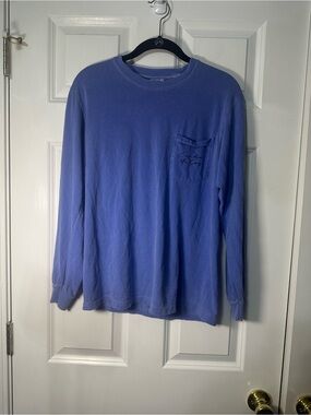 Long-Sleeve Pocket Tee in Periwinkle
